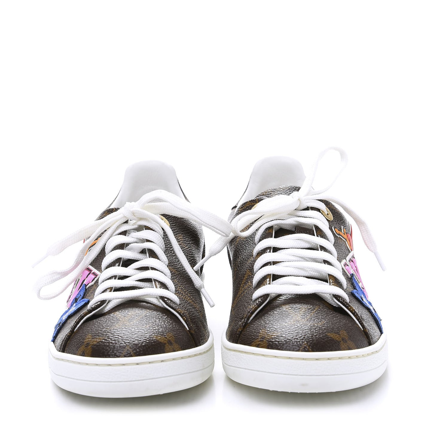 Calfskin Monogram LV Black Heart Sneakers 38 Cacao