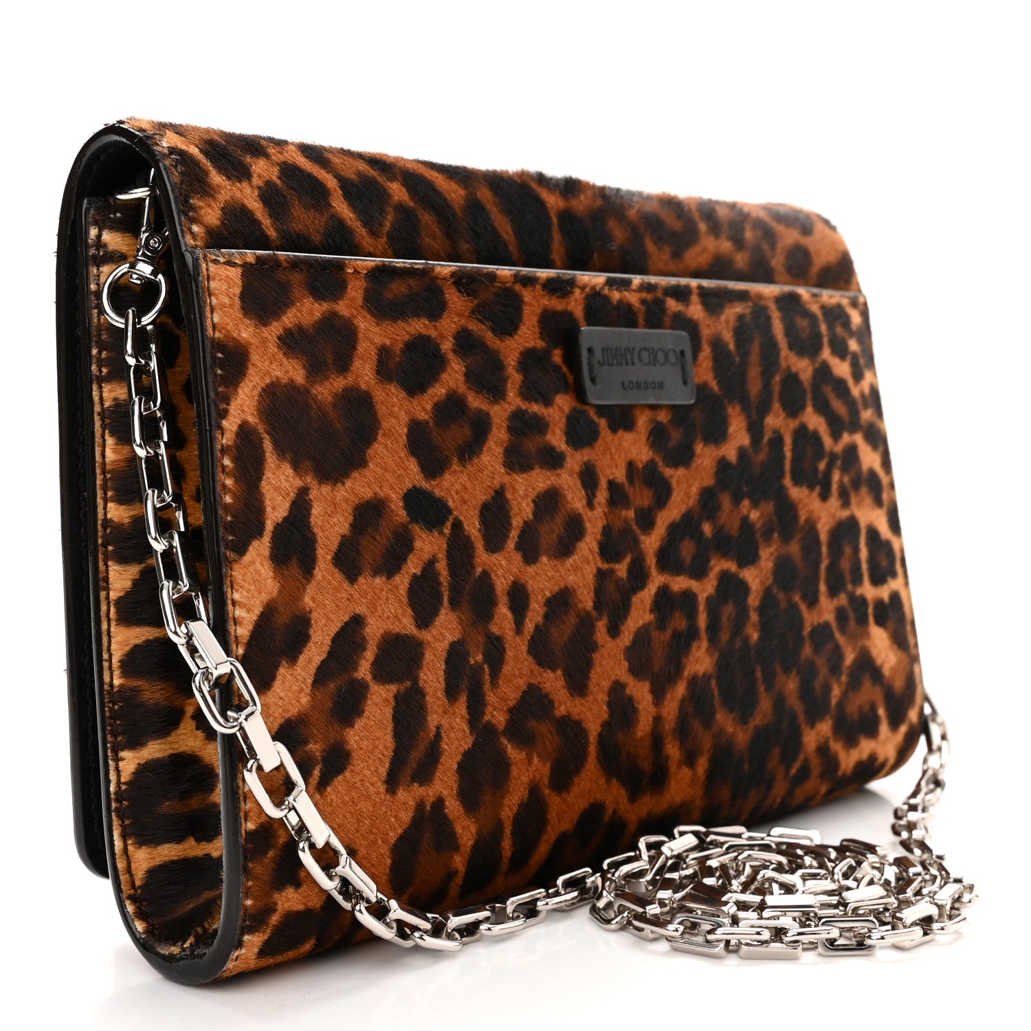 Jimmy Choo Pony Hair Leopard Varenne Chain Clutch Natural 3 of 10