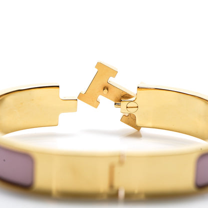 Hermes Enamel Narrow Clic Clac H Bracelet PM Rose Nacarat 4 of 6