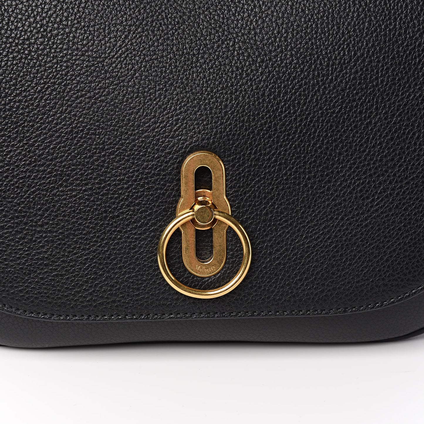 Small Classic Grain Calfskin Amberley Satchel Black