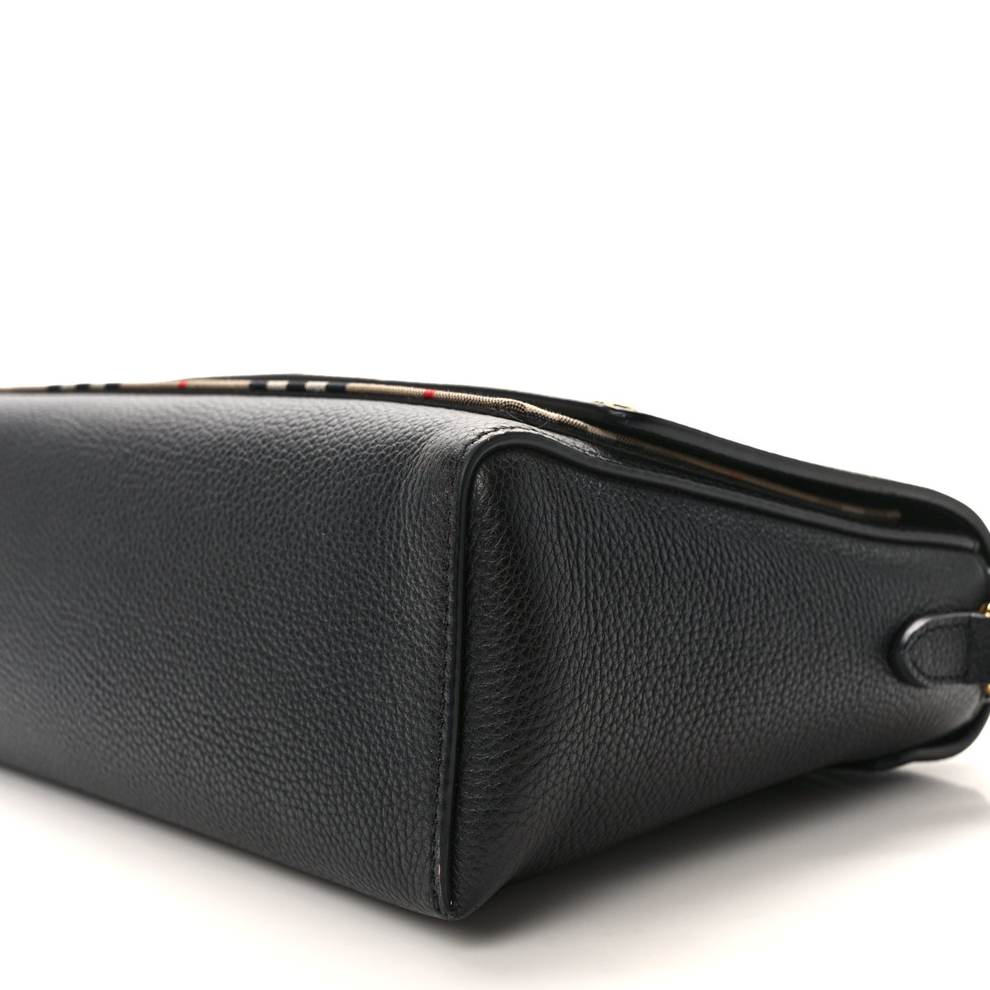 Grainy Calfskin Vintage Check Note Crossbody Bag Black