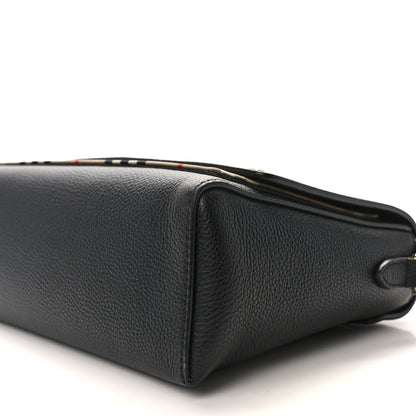 Burberry Grainy Calfskin Vintage Check Note Crossbody Bag Black 8 of 8
