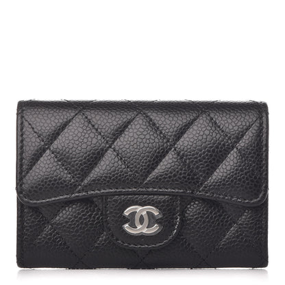Chanel Caviar Quilted Flap Card Holder Wallet Black 1 of 9