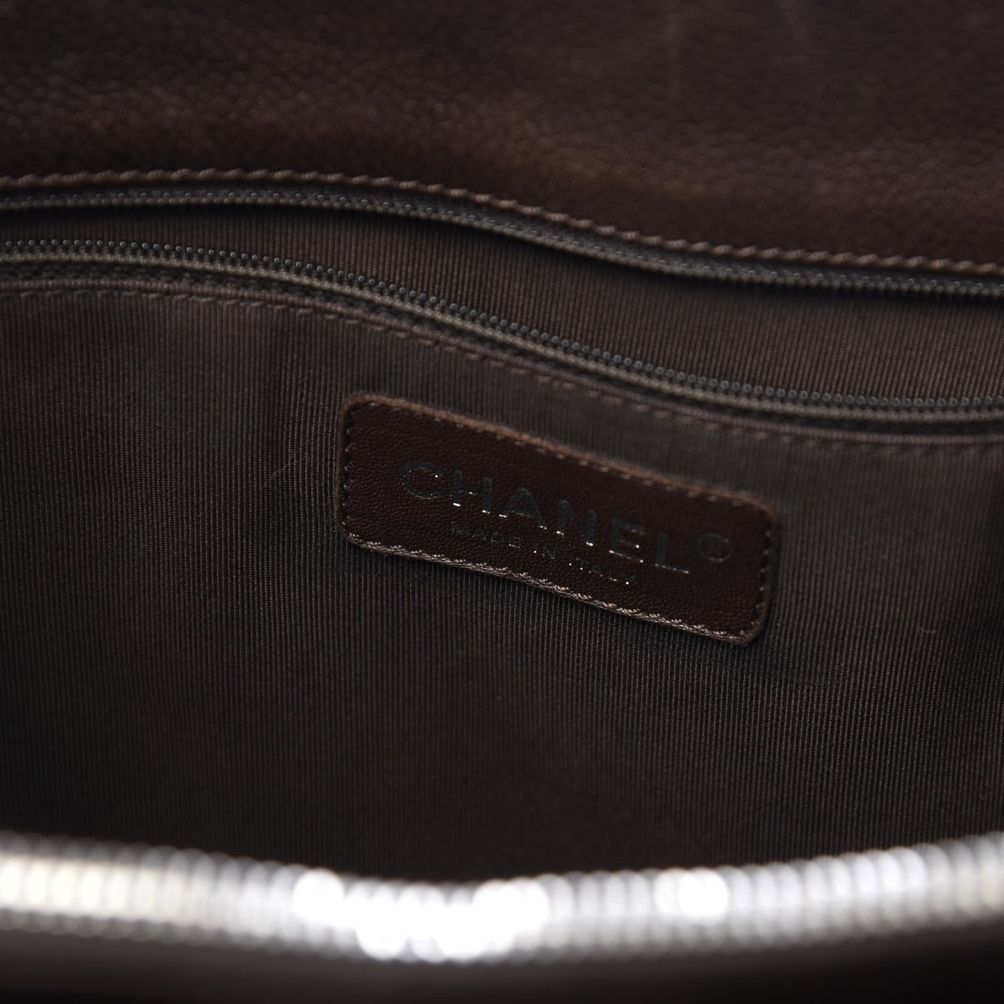 Caviar Quilted Grand Shopping Tote GST Dark Brown