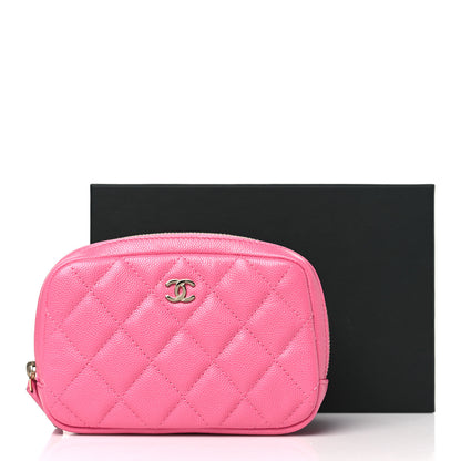 Chanel Caviar Quilted Small Curvy Pouch Cosmetic Case Pink 9 of 9