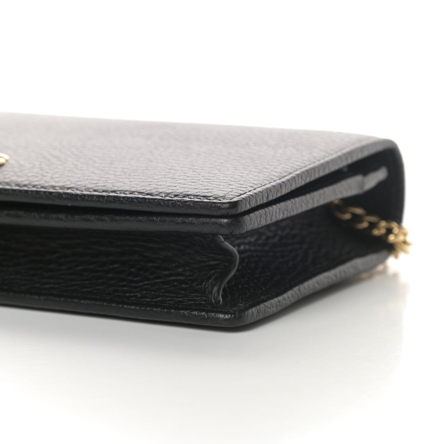 Gucci Calfskin Mini GG Marmont Chain Wallet Black 9 of 11