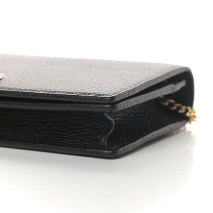 Gucci Calfskin Mini GG Marmont Chain Wallet Black 9 of 11