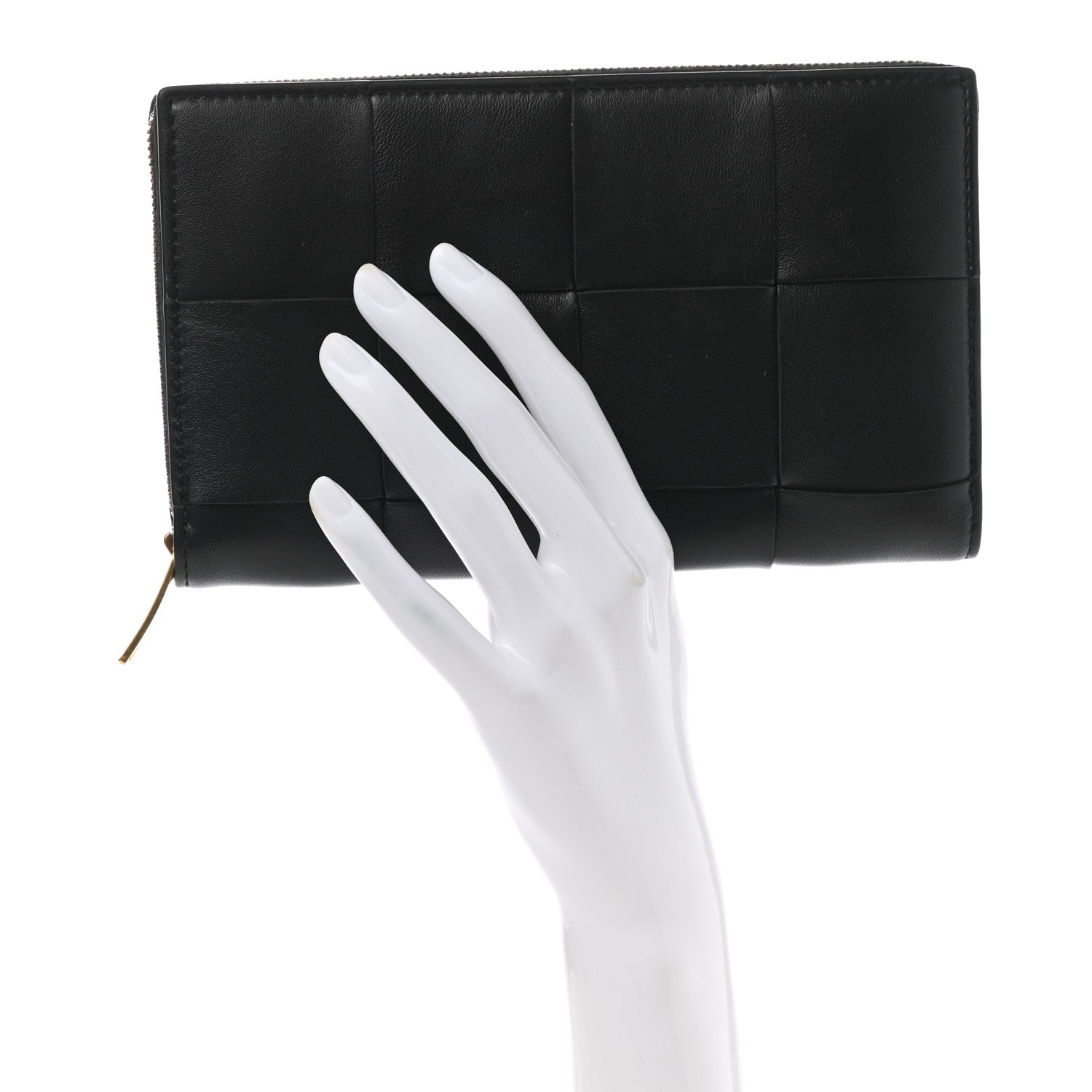 Bottega Veneta Nappa Maxi Intrecciato Zip Around Wallet Black 2 of 8