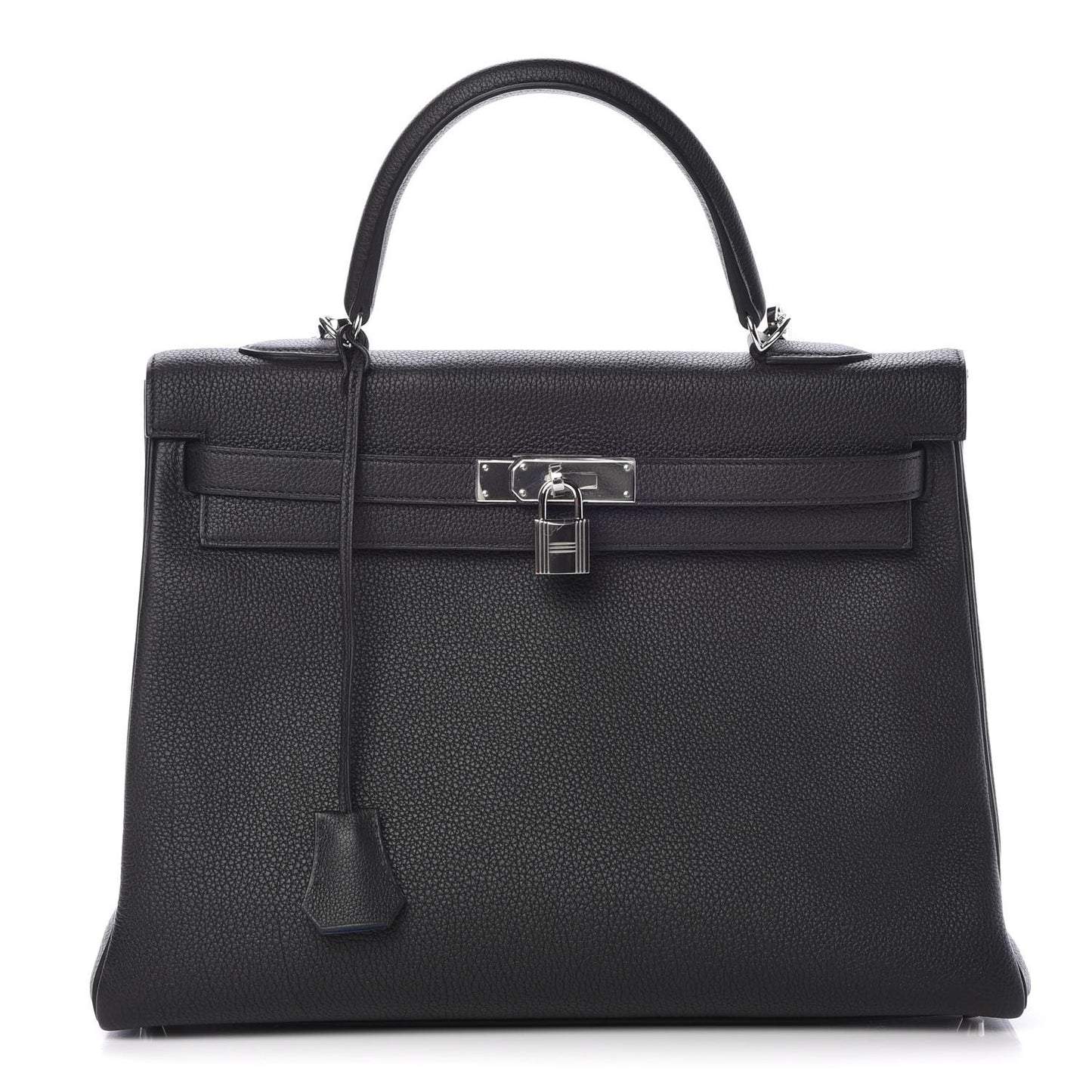 Togo Verso Kelly Retourne 35 Black Bleu Agate