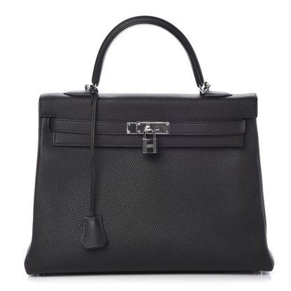 Hermes Togo Verso Kelly Retourne 35 Black Bleu Agate 1 of 40