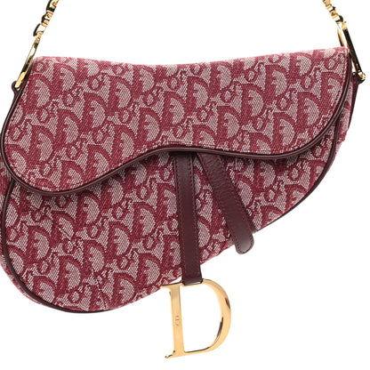 Christian Dior Monogram Saddle Bag Burgundy 8 of 12
