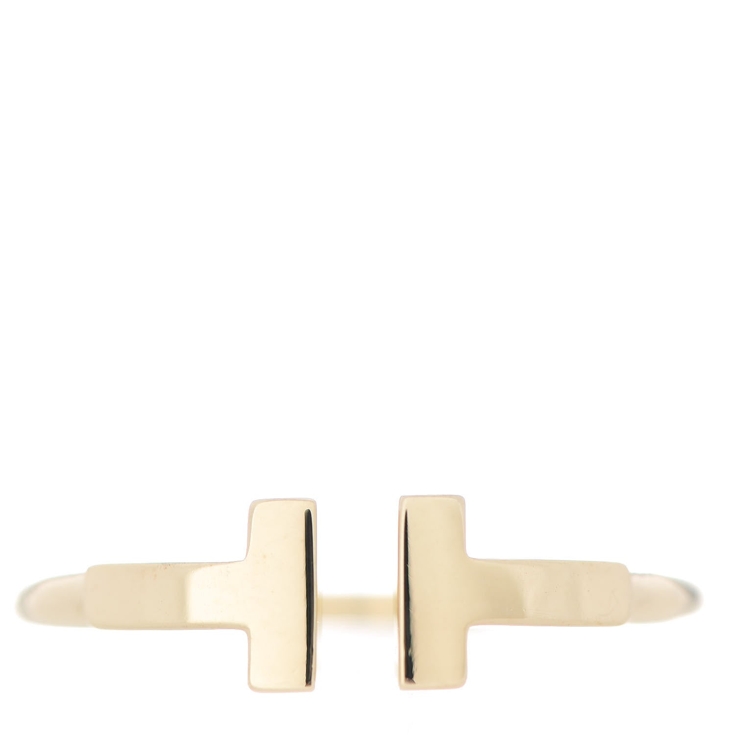 Tiffany 18K Yellow Gold T Wire Ring 56 7.5 1 of 5