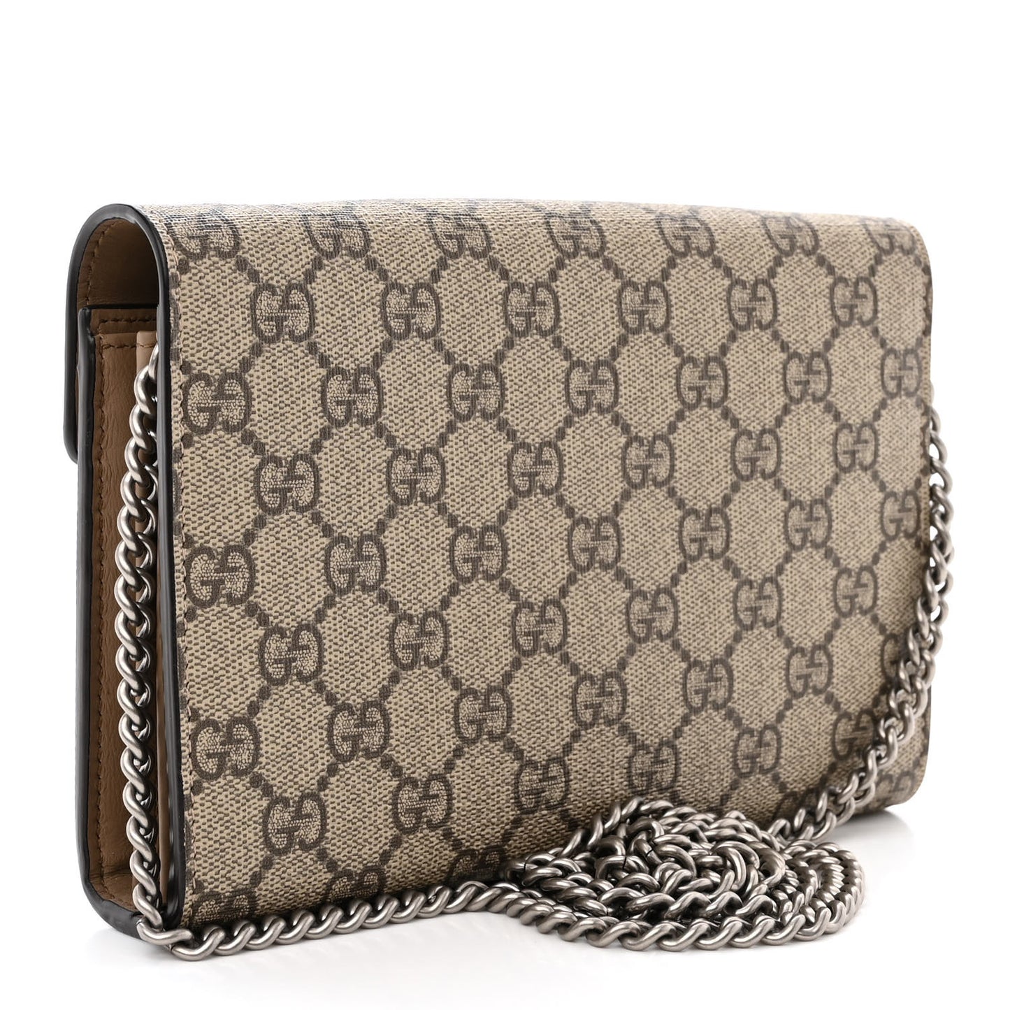 GG Supreme Monogram Mini Dionysus Chain Wallet Beige Taupe