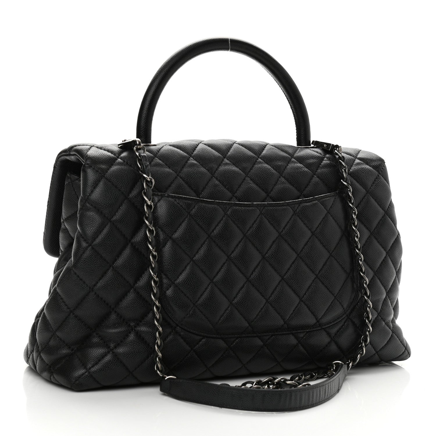 Chanel Caviar Quilted Medium Coco Handle Flap Black 3 of 10