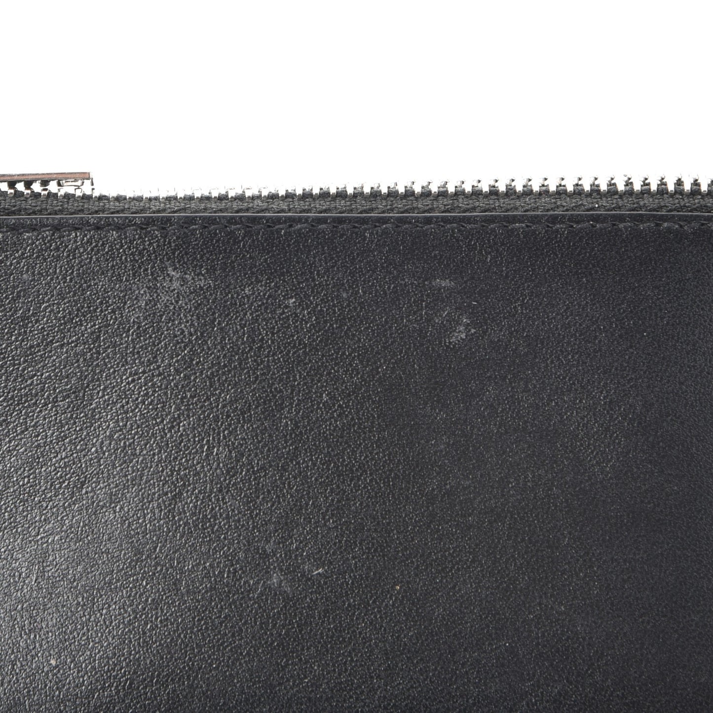 Calfskin Moujik Patch Fragments Zip Pouch Card Holder Black