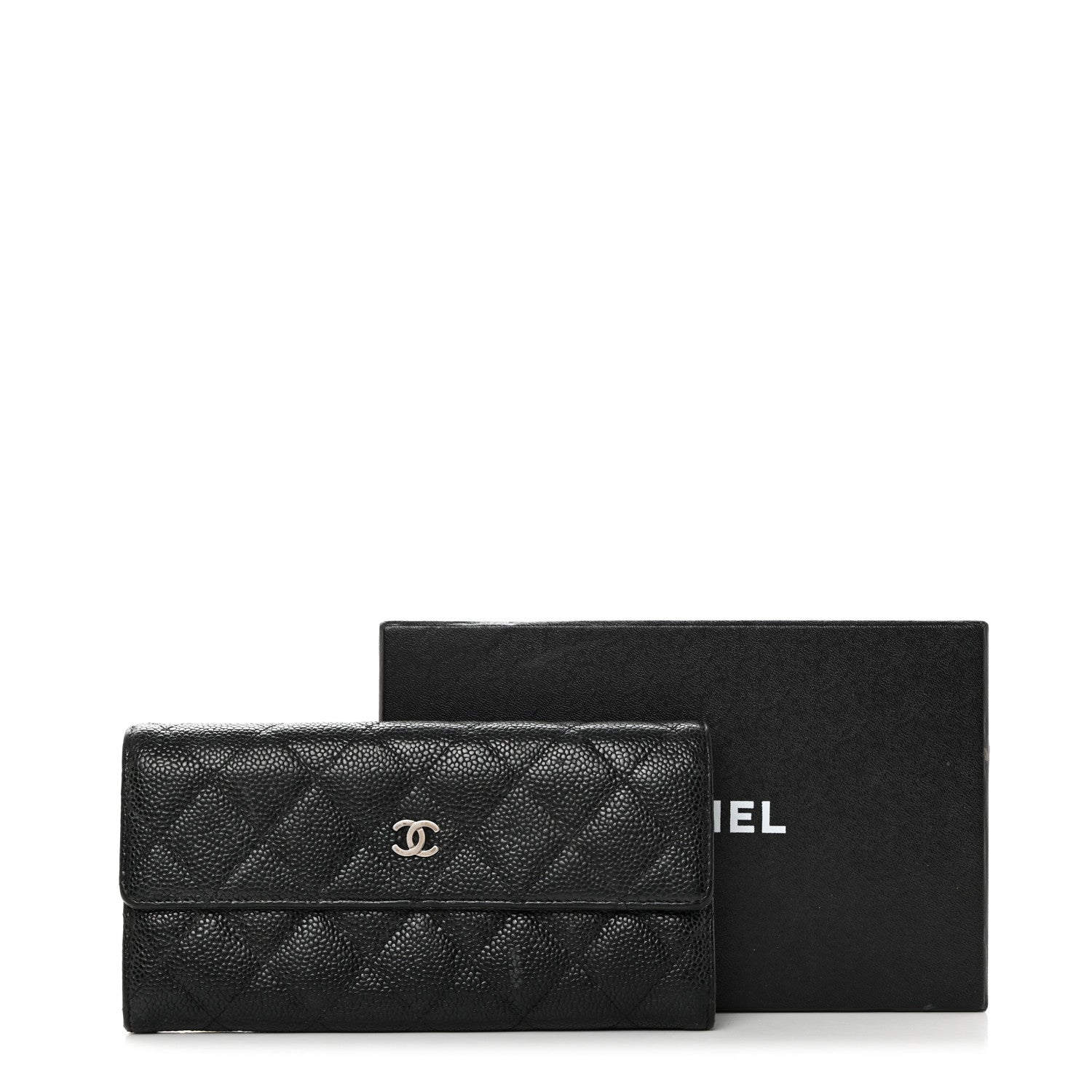 Chanel Caviar Quilted Large Gusset Flap Wallet Black 7 of 9