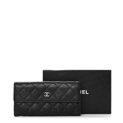 Chanel Caviar Quilted Large Gusset Flap Wallet Black 7 of 9