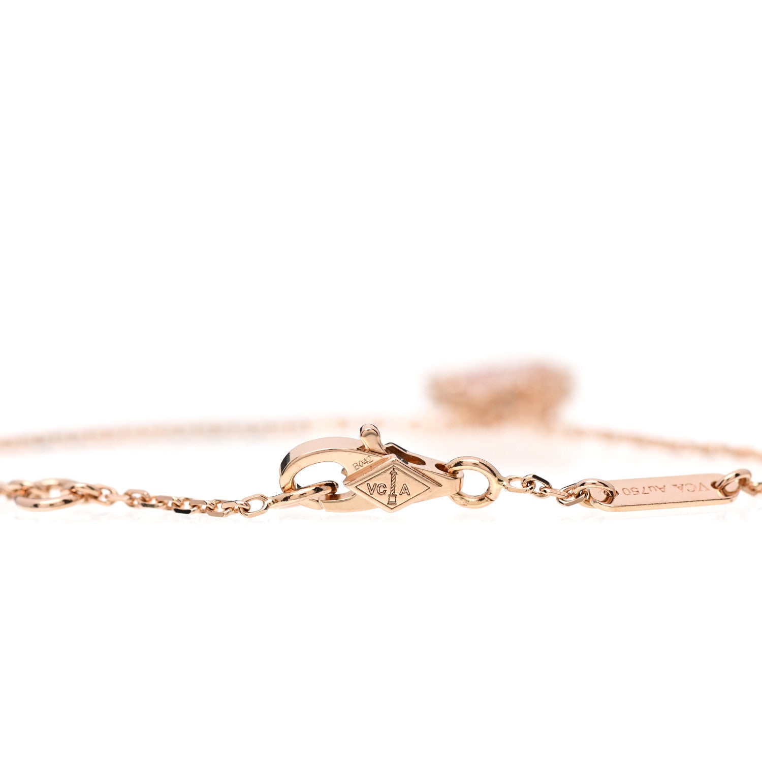 Van Cleef & Arpels 18K Rose Gold Carnelian Sweet Alhambra Bracelet 5 of 6