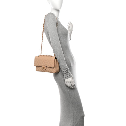 Chanel Caviar Quilted Medium Double Flap Beige 2 of 11