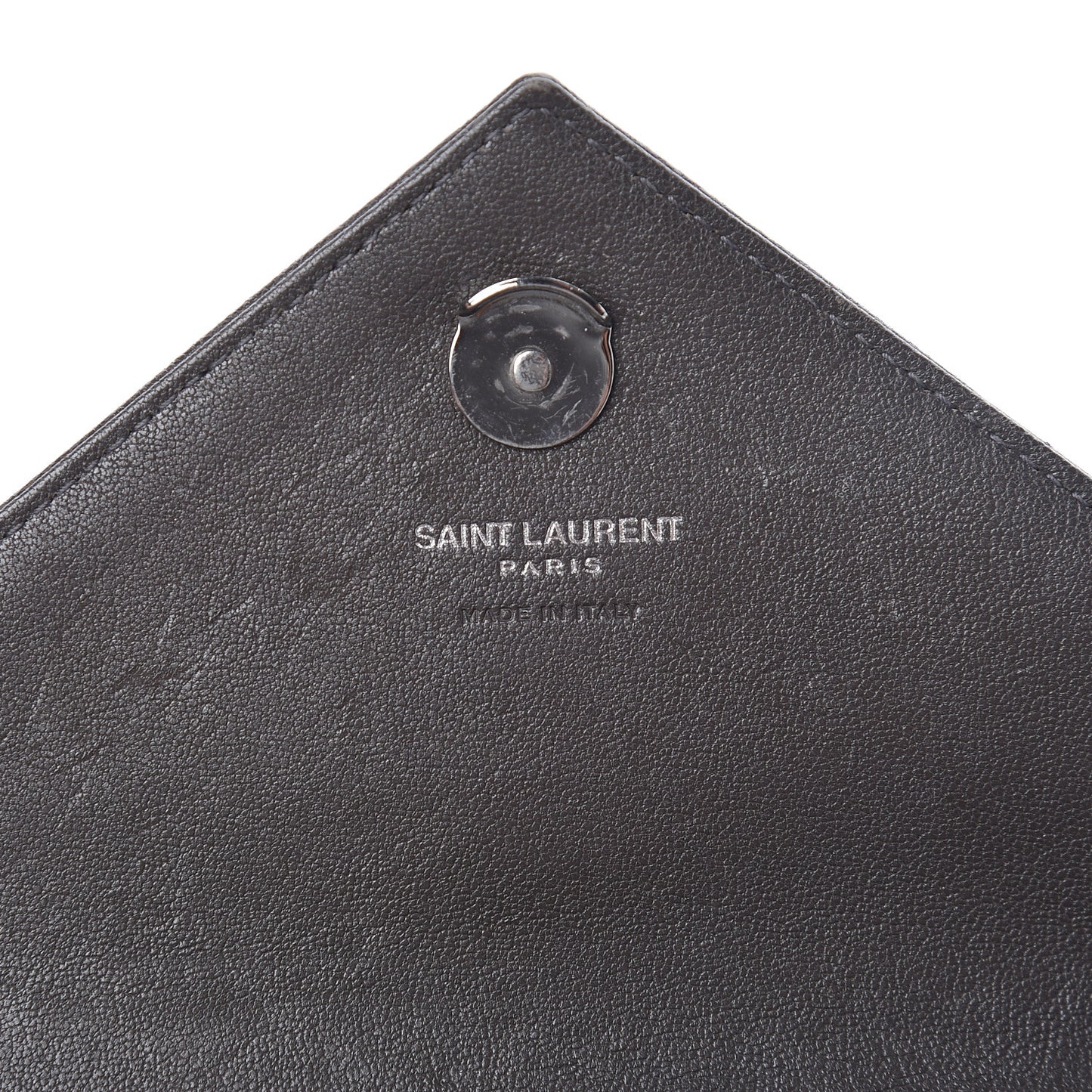 Sheepskin Matelasse Chevron Monogram College Chain Wallet Coal