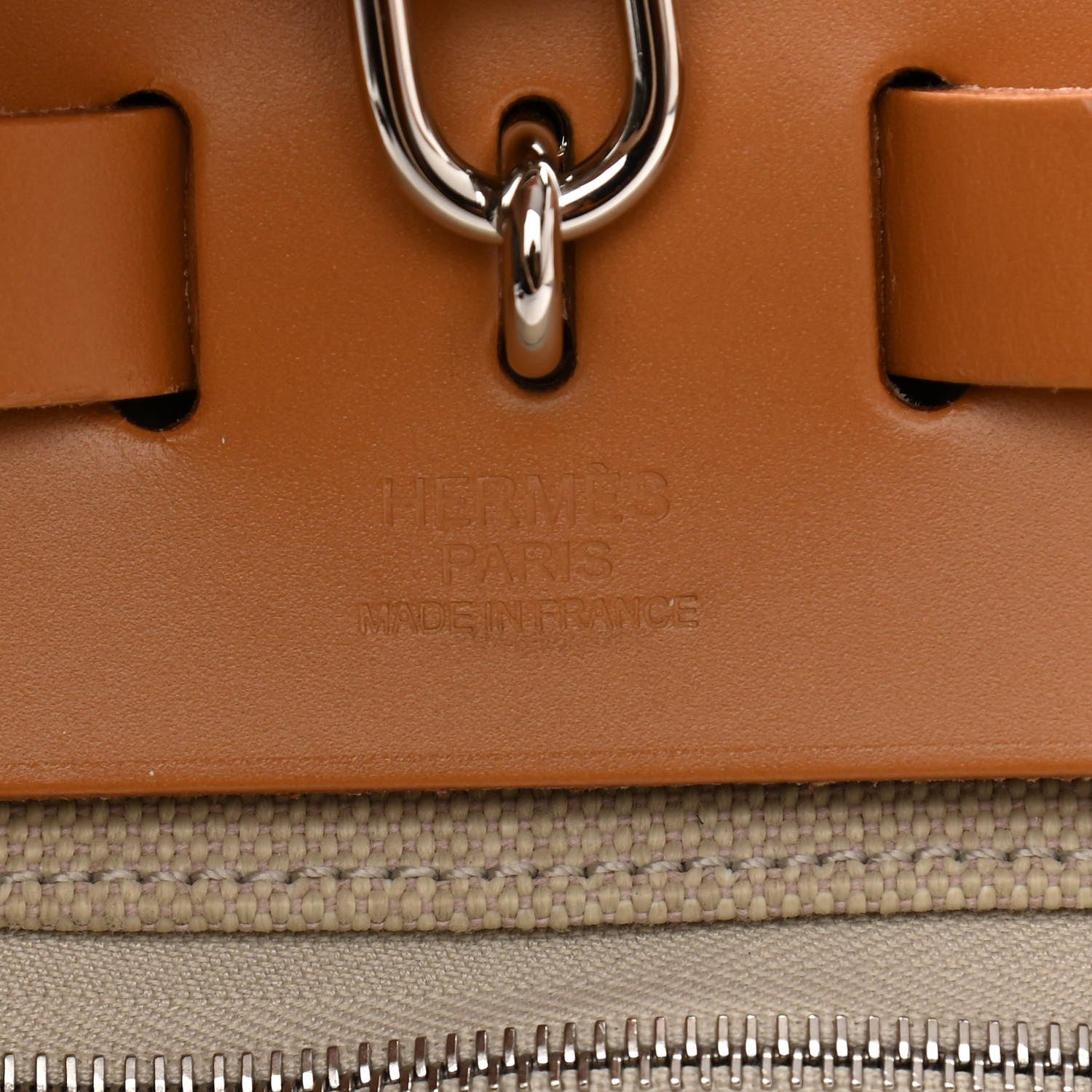 Hermes Military Toile Vache Hunter Herbag Zip Retourne 31 PM Beton Naturel 7 of 12