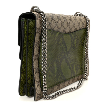 Gucci GG Supreme Monogram Snakeskin Medium Dionysus Shoulder Bag Green 3 of 10