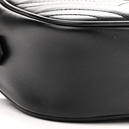 Gucci Calfskin Matelasse Small GG Marmont Chain Shoulder Bag Black 8 of 10