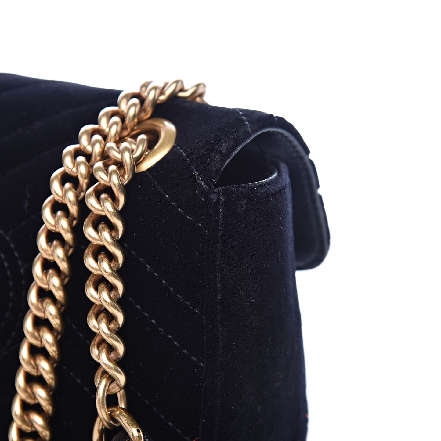 Velvet Matelasse Mini GG Marmont Shoulder Bag Black