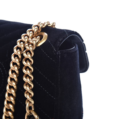 Gucci Velvet Matelasse Mini GG Marmont Shoulder Bag Black 13 of 15