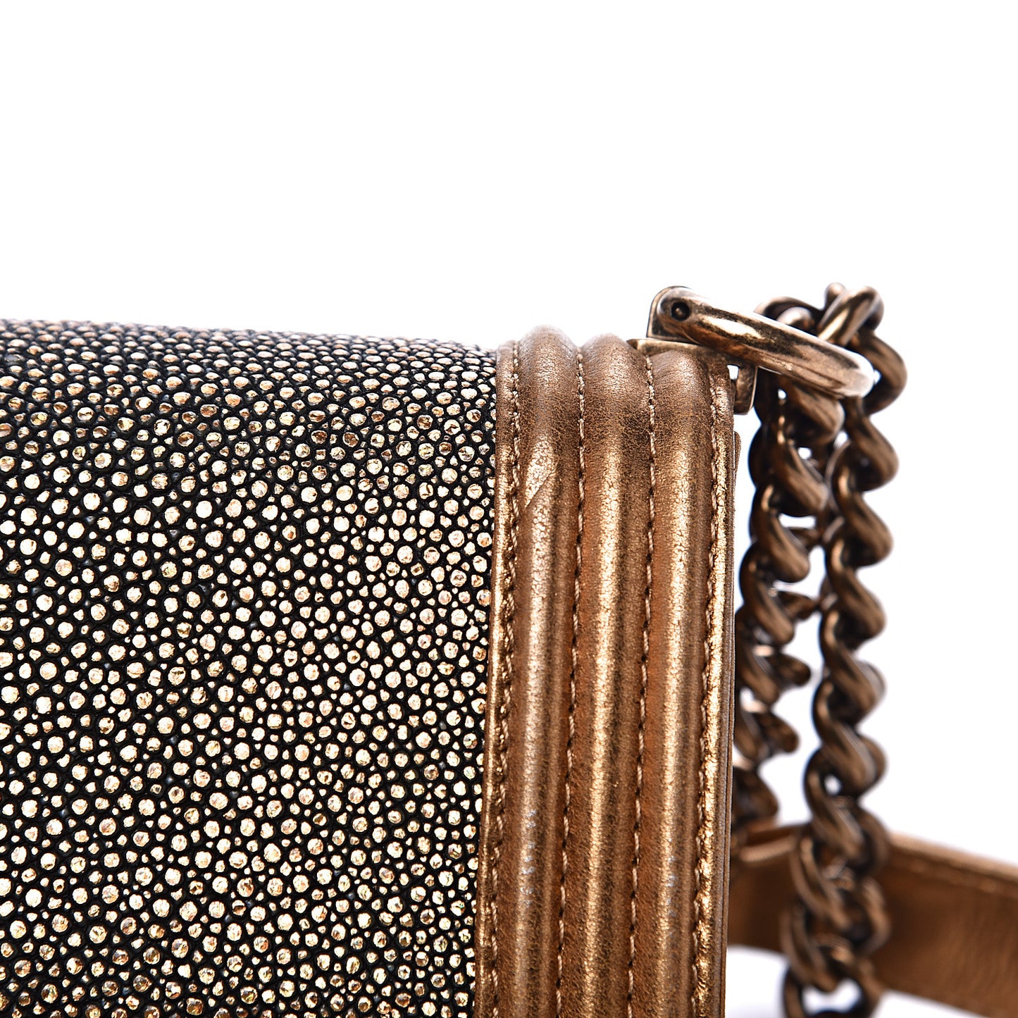 Galuchat Stingray Mini Boy Flap Gold