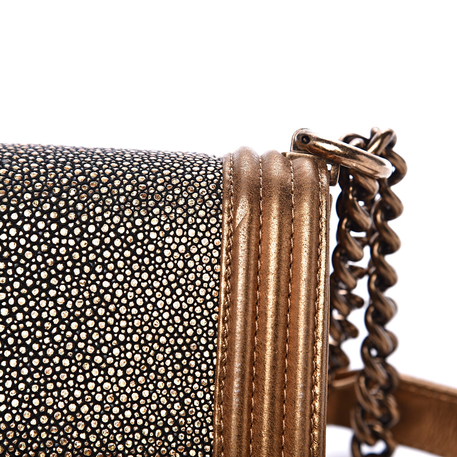 Chanel Galuchat Stingray Mini Boy Flap Gold 10 of 16