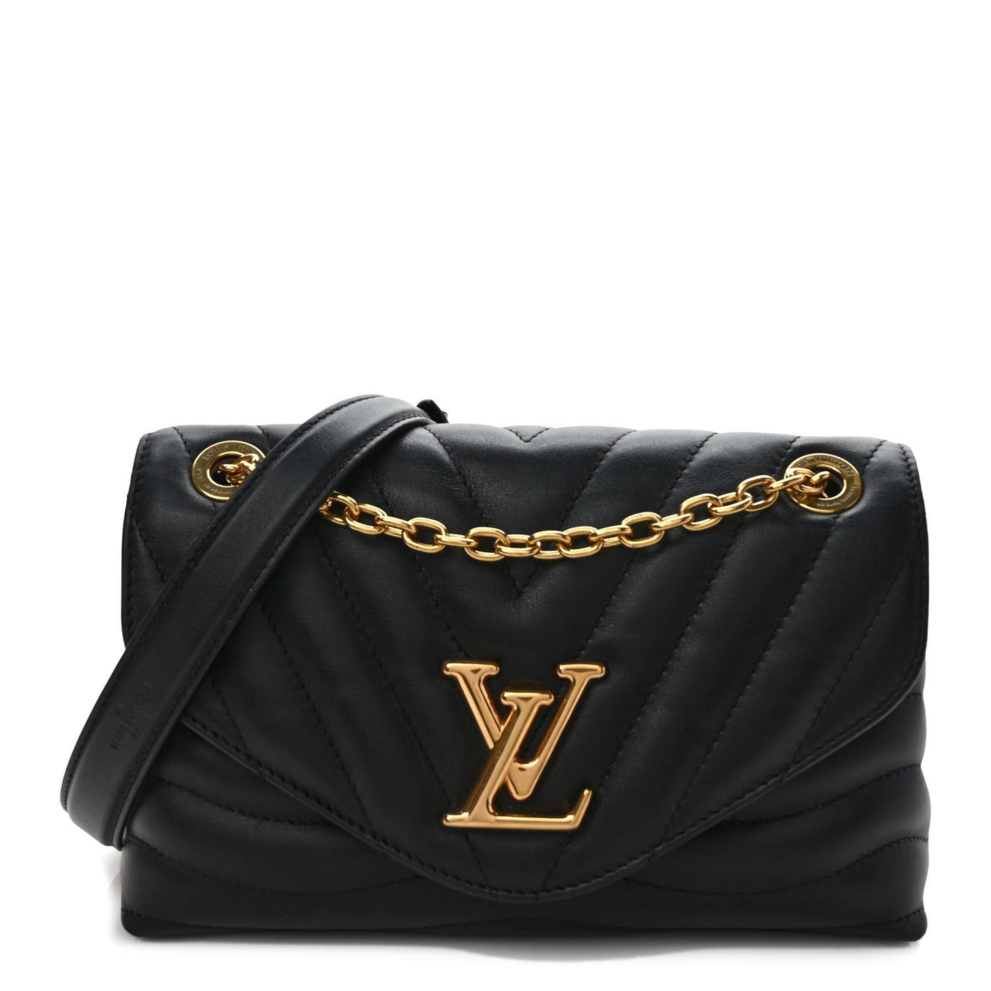 Calfskin LV New Wave Chain Bag Black
