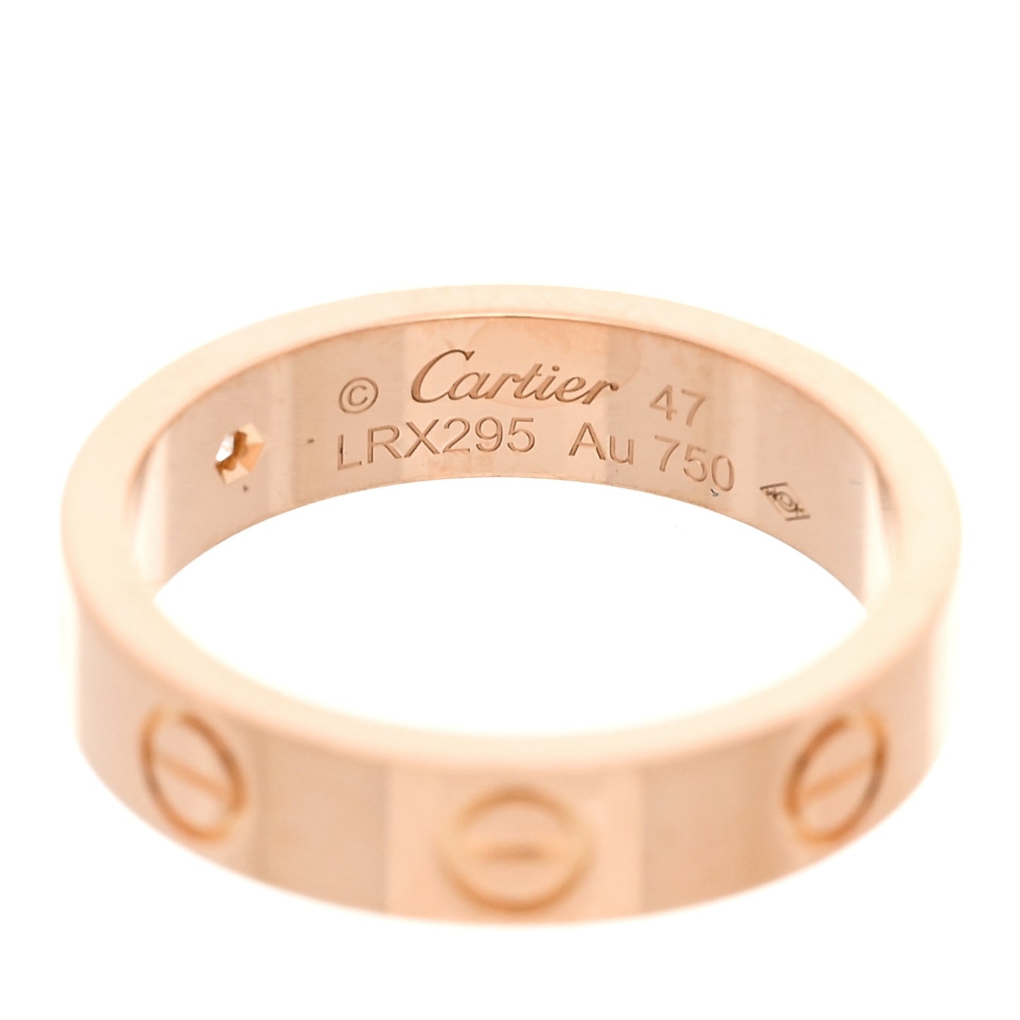 18K Pink Gold Diamond 4mm LOVE Wedding Band Ring 47 4
