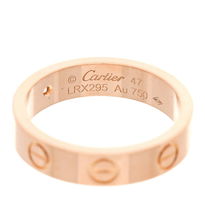 Cartier 18K Pink Gold Diamond 4mm LOVE Wedding Band Ring 47 4 4 of 5