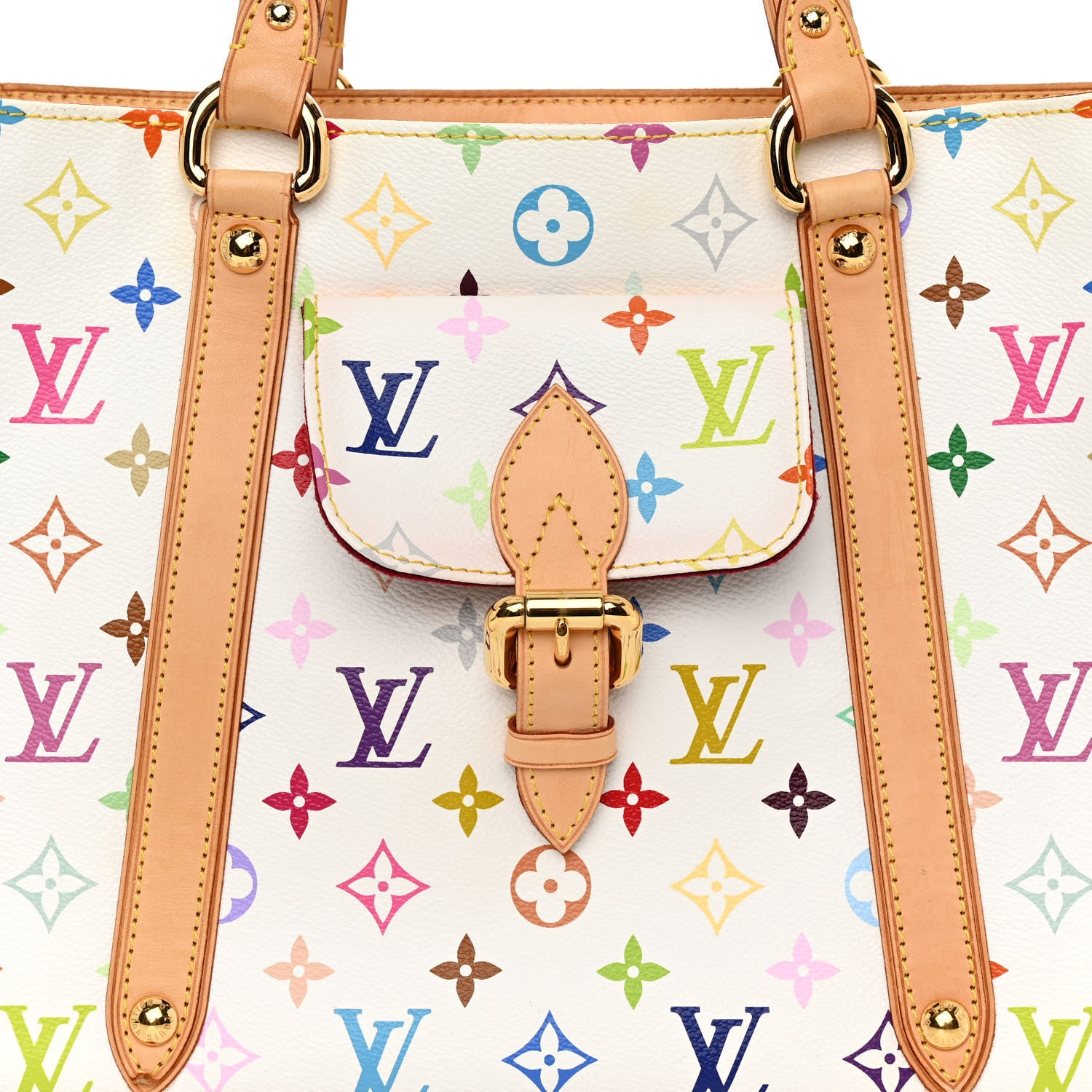 Louis Vuitton LOUIS VUITTON Monogram Multicolor Aurelia MM White 7 of 9