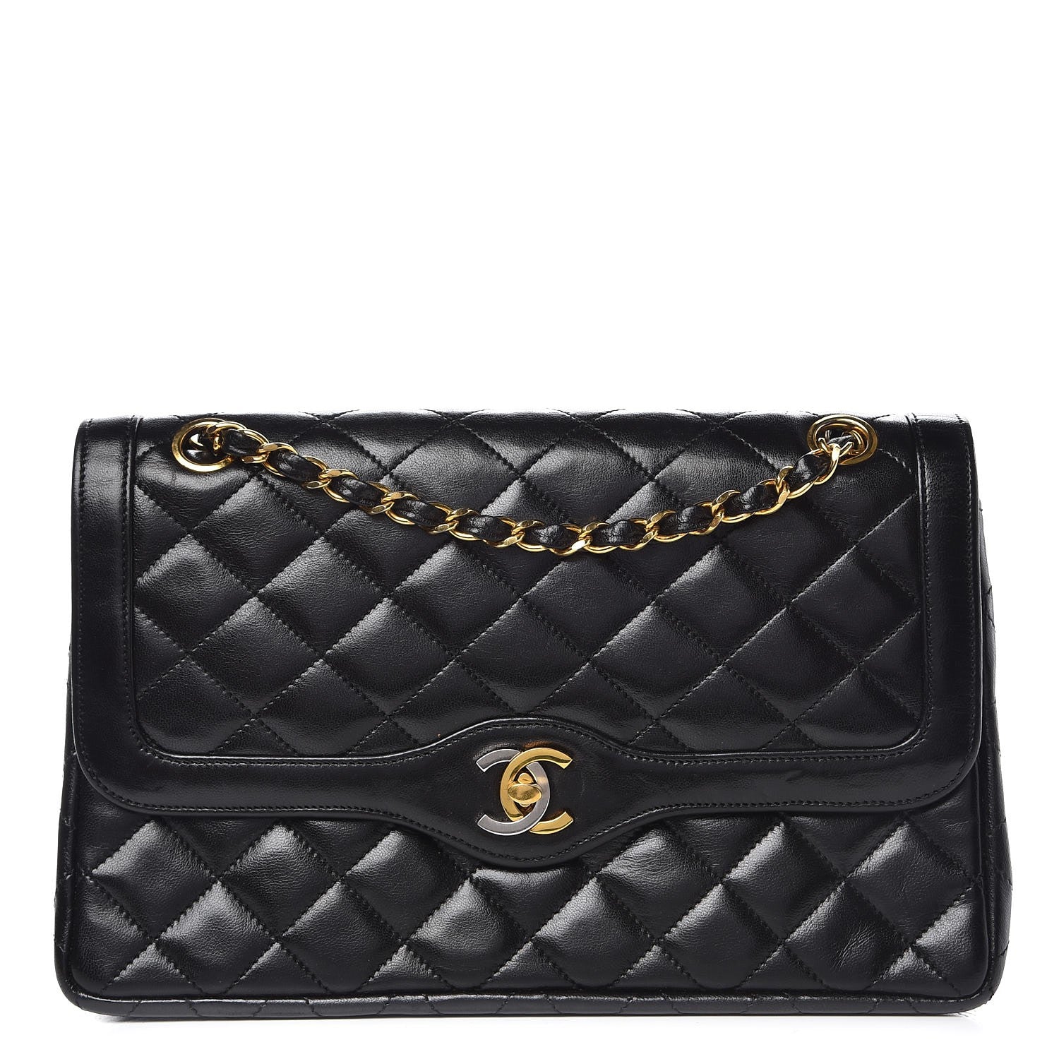 Chanel Lambskin Quilted Medium Double Flap Black 1 of 11