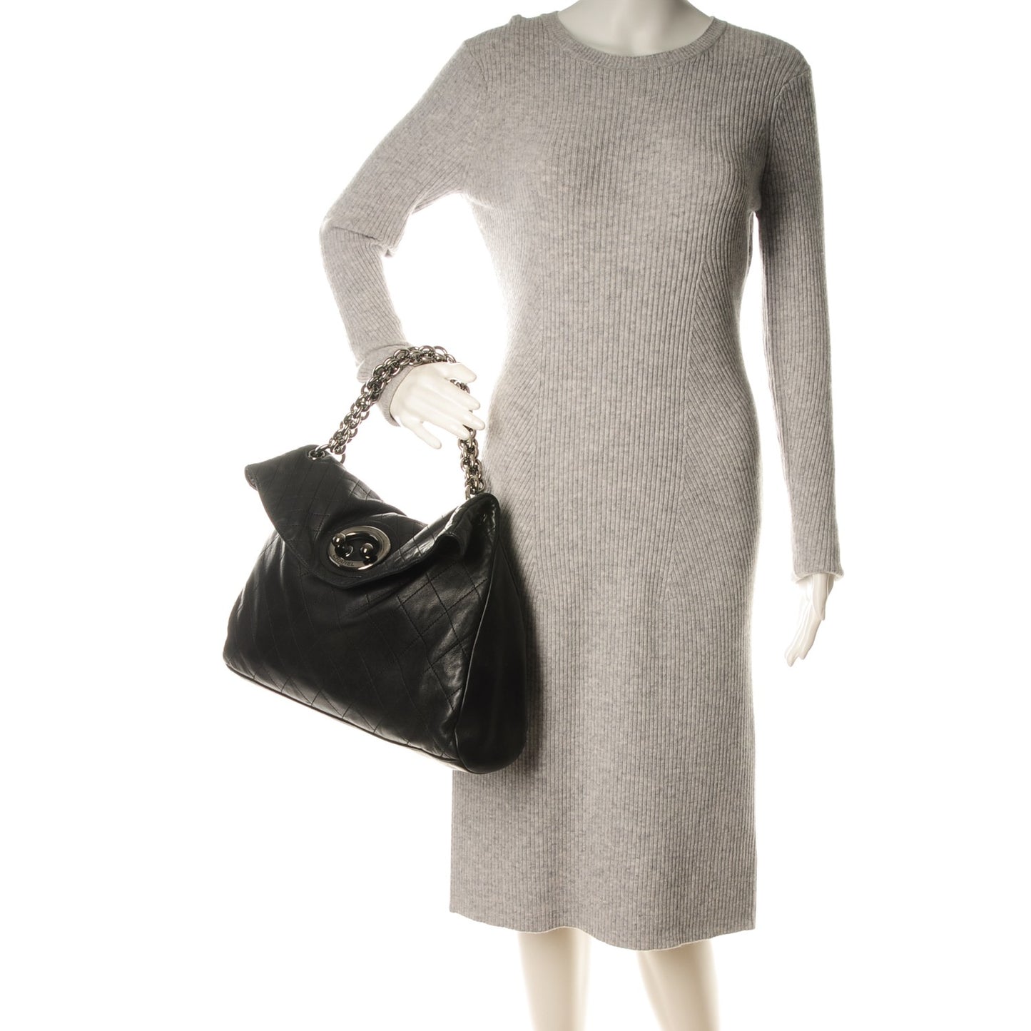 Lambskin Quilted New Lock Flap Black