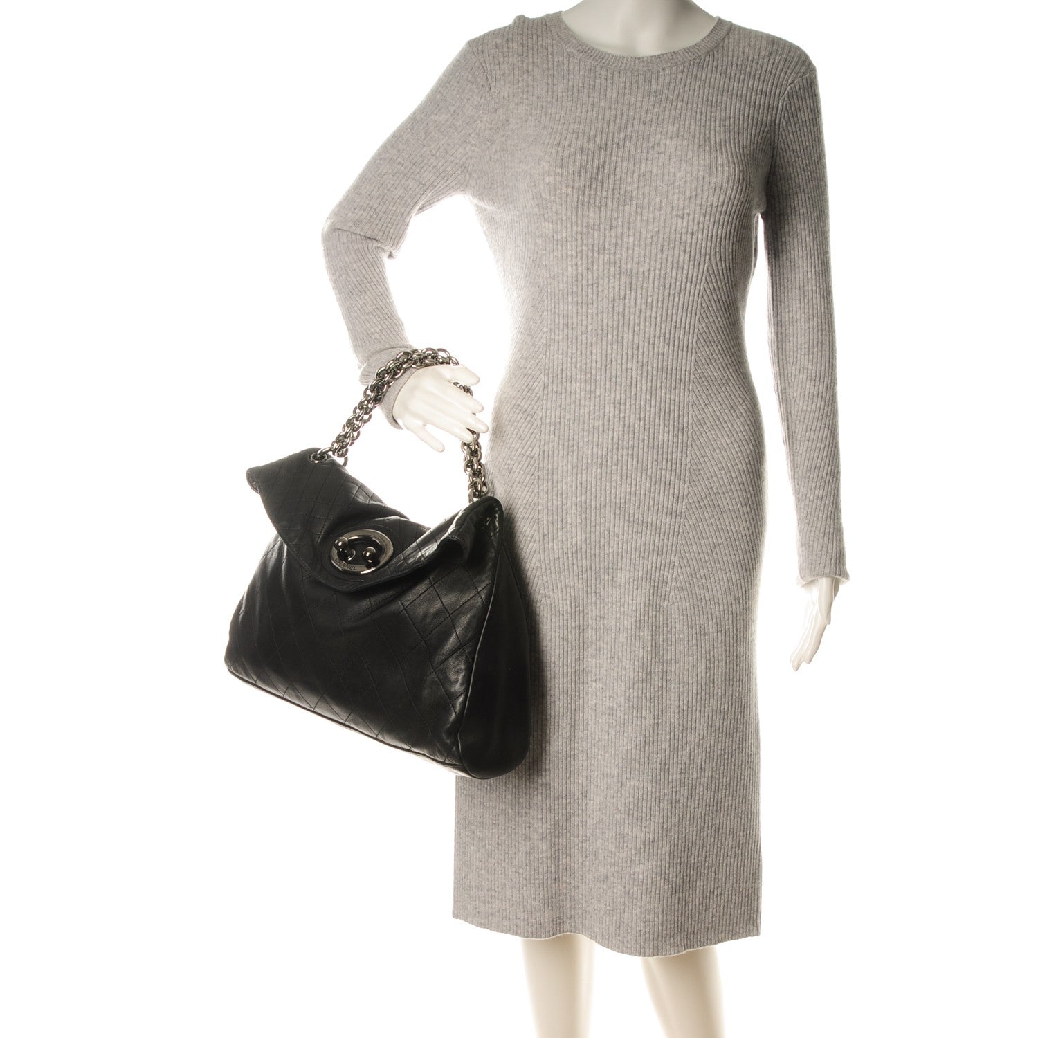 Chanel Lambskin Quilted New Lock Flap Black 2 of 7