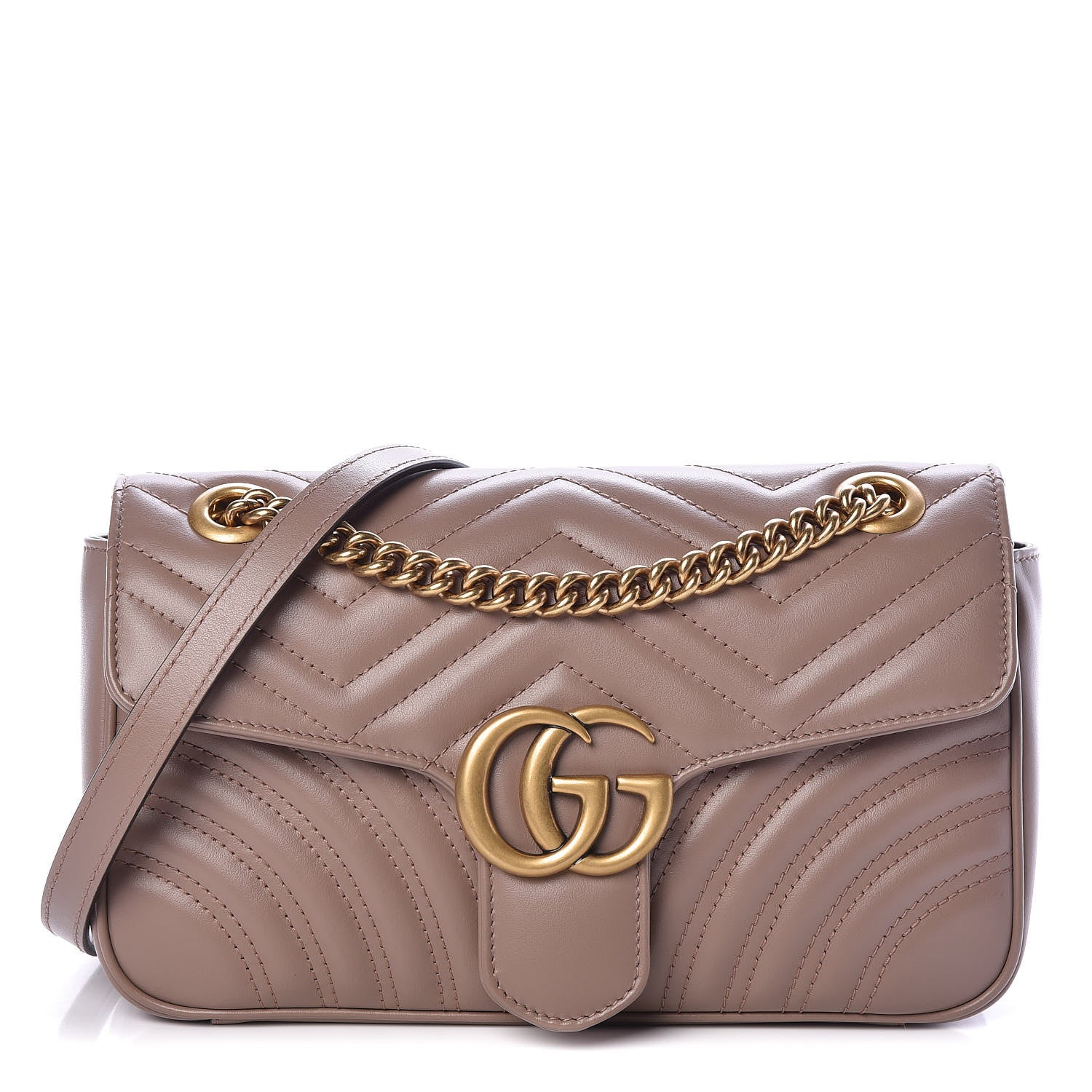 Gucci Calfskin Matelasse Small GG Marmont Shoulder Bag Porcelain Rose 1 of 9