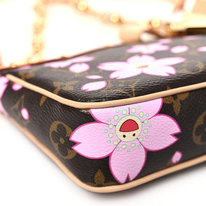 Louis Vuitton LV X TM Monogram Cherry Blossom Pochette Accessories Sakura Brown 8 of 9