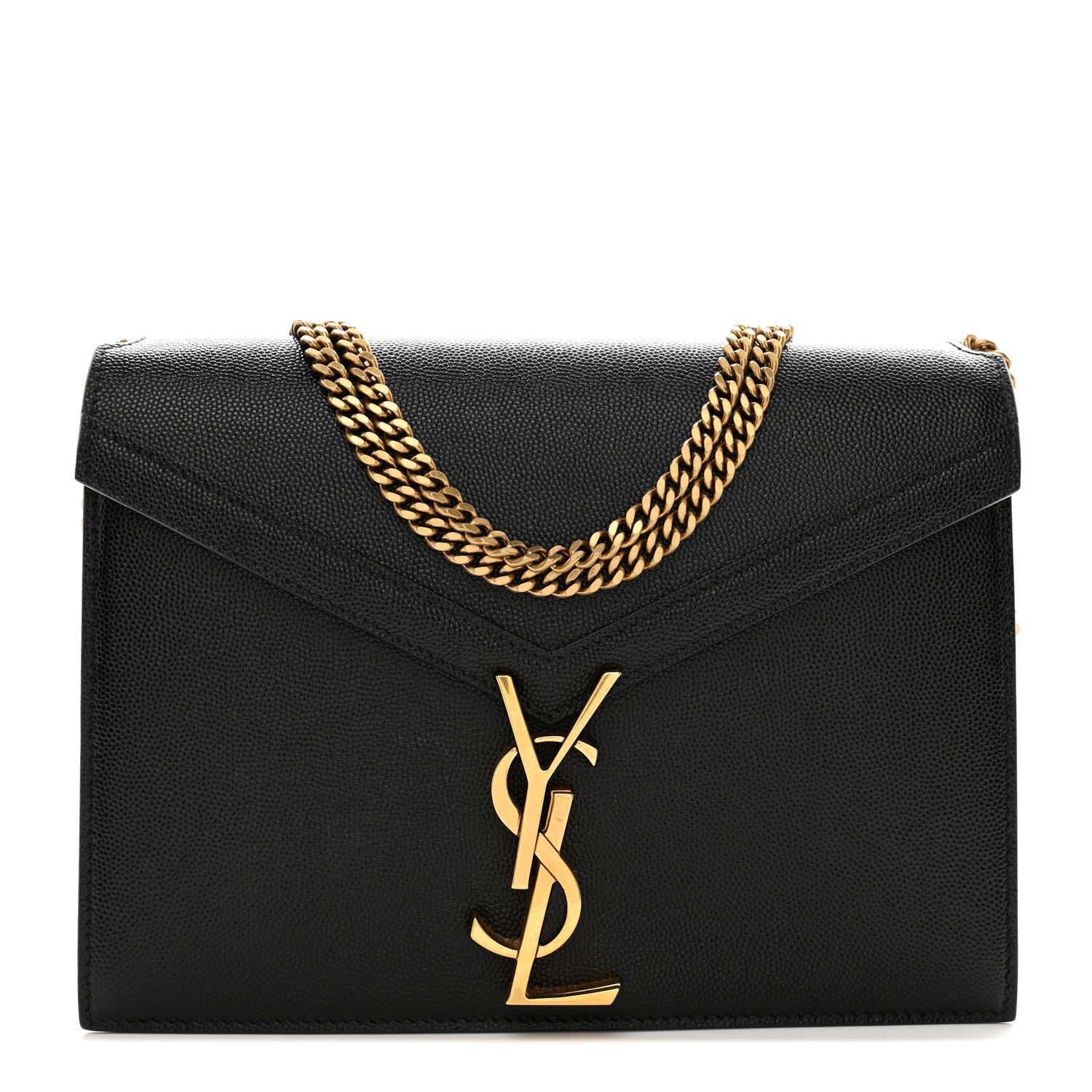 Saint Laurent SAINT LAURENT Grain De Poudre Monogram Cassandra Clasp Bag Black 1 of 14