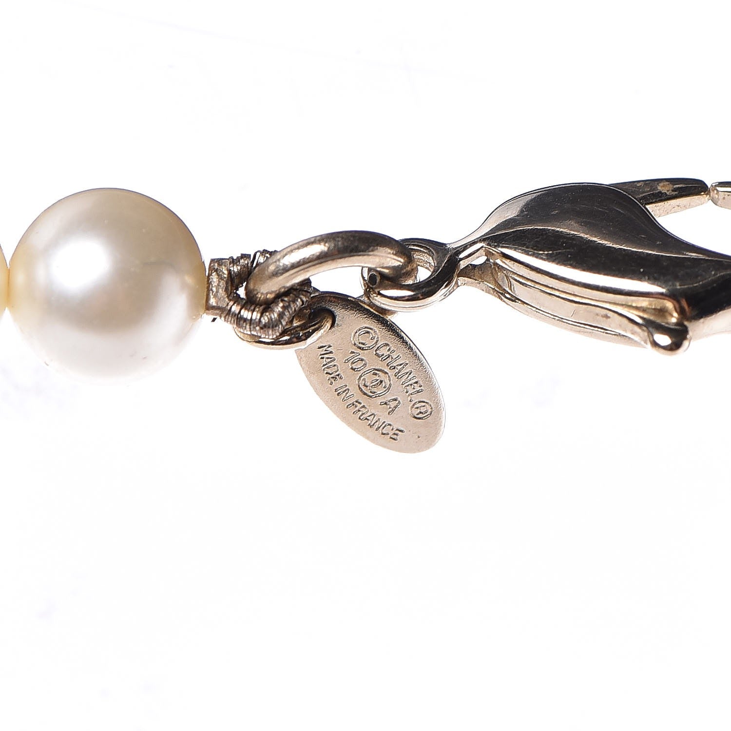 Chanel Graduated Pearl Long CC Necklace Gold 4 of 6