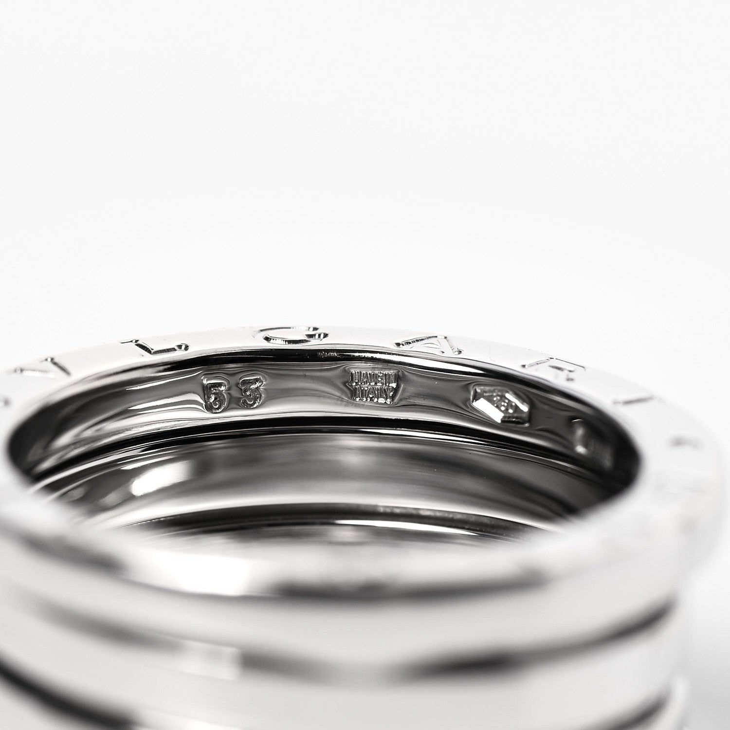 Bulgari 18K White Gold B.Zero1 Four-Band Ring 53 6.5 11 of 12