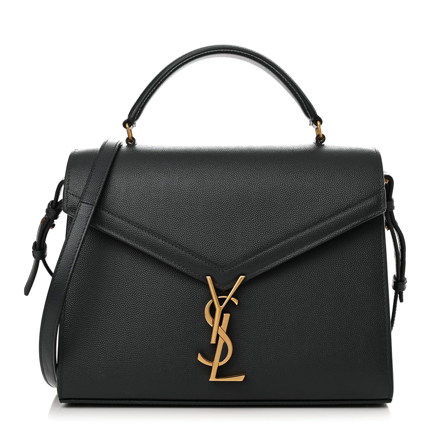 Saint Laurent Grain de Poudre Medium Classic Monogram Cassandra Top Handle Dark Smog 1 of 11