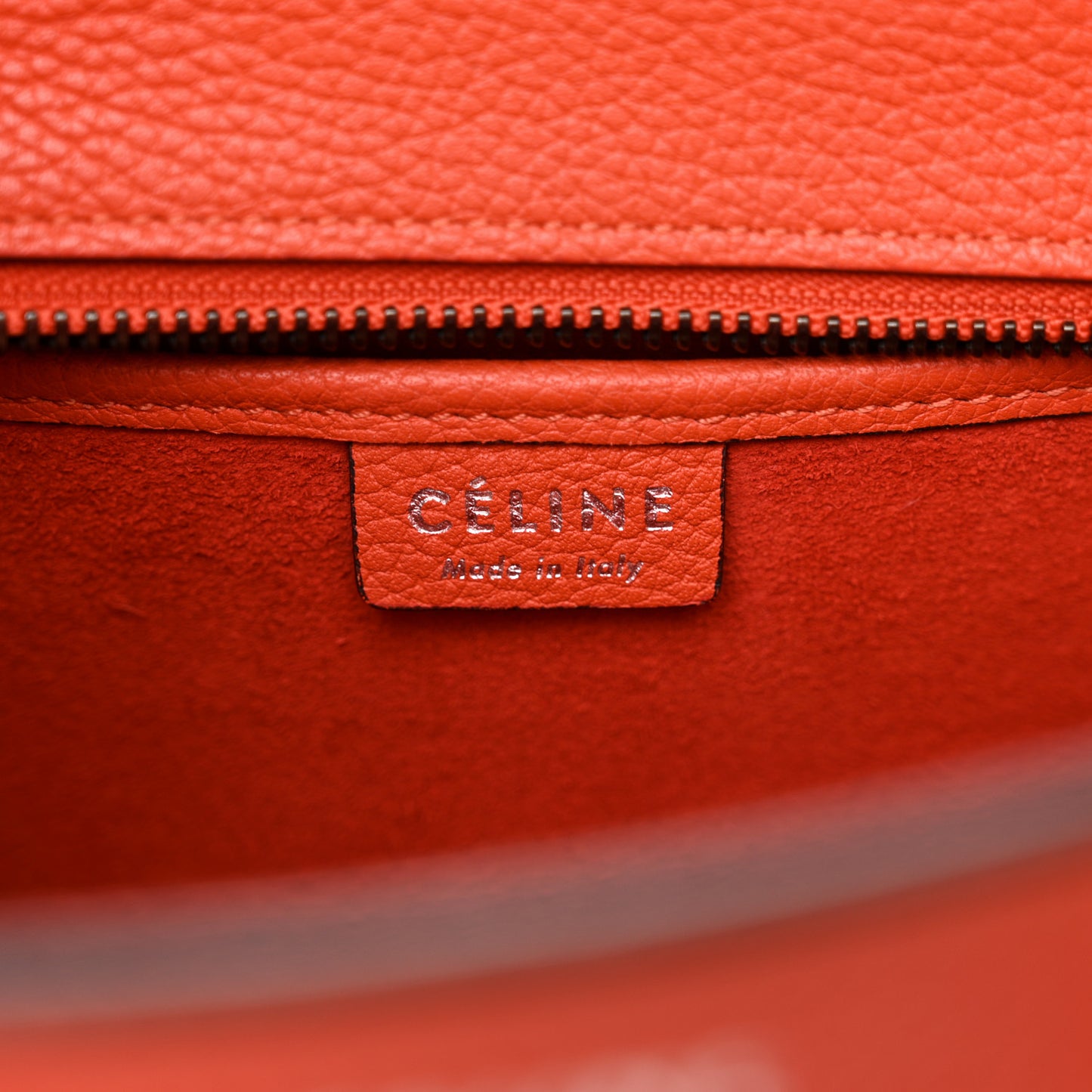 Drummed Calfskin Nano Luggage Terracotta