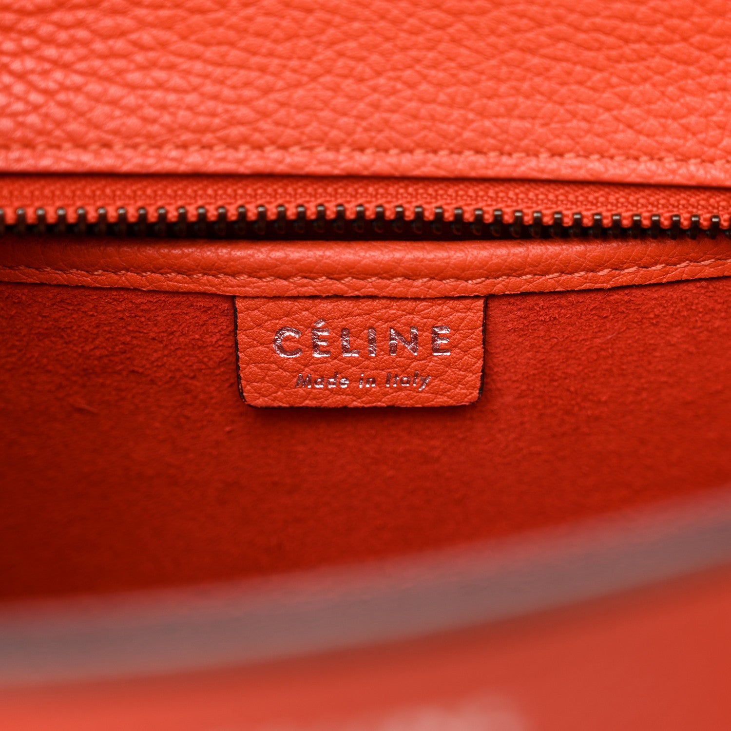 Celine Drummed Calfskin Nano Luggage Terracotta 6 of 13