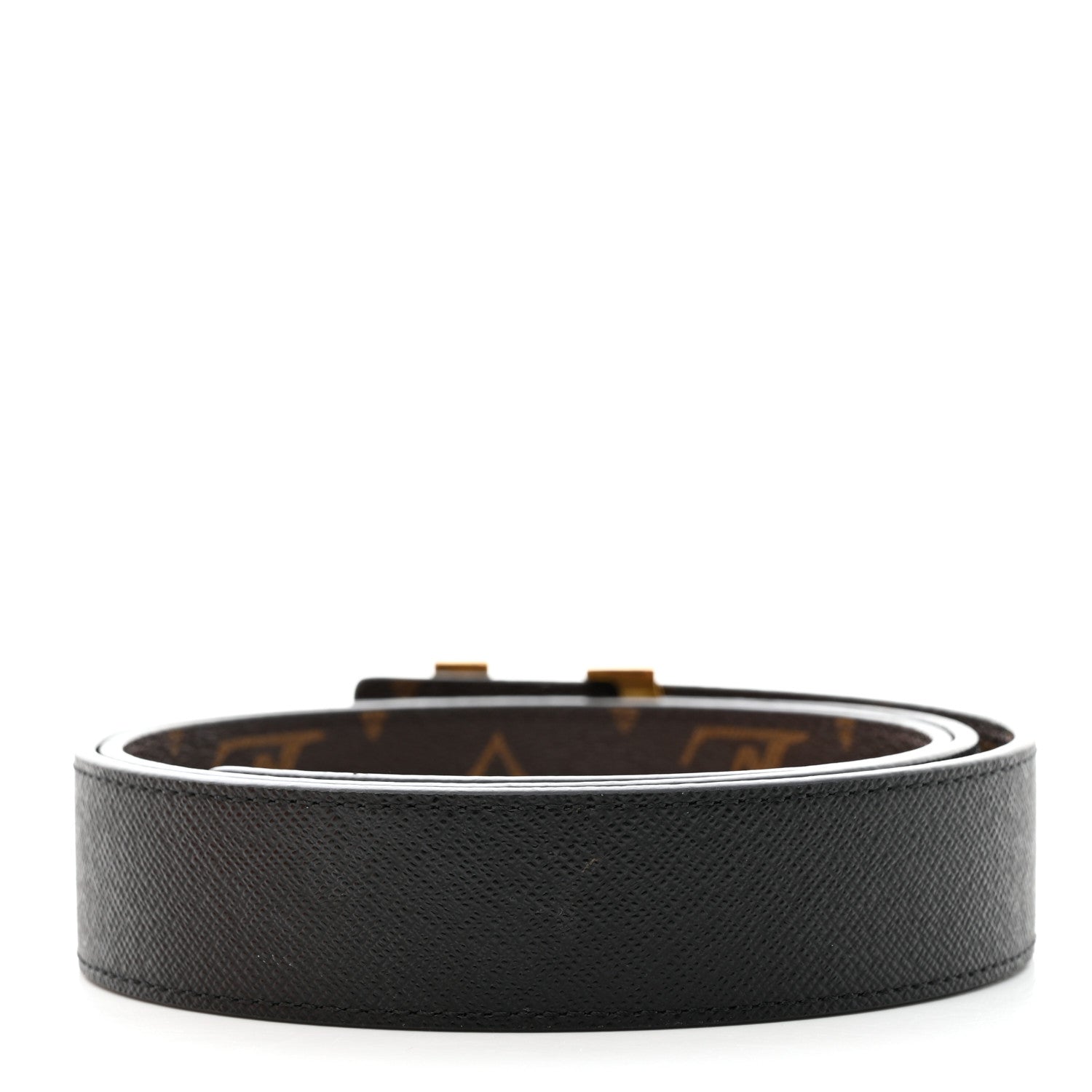 Louis Vuitton Calfskin Monogram 30mm LV Initiales Reversible Belt 85 34 Black 3 of 8