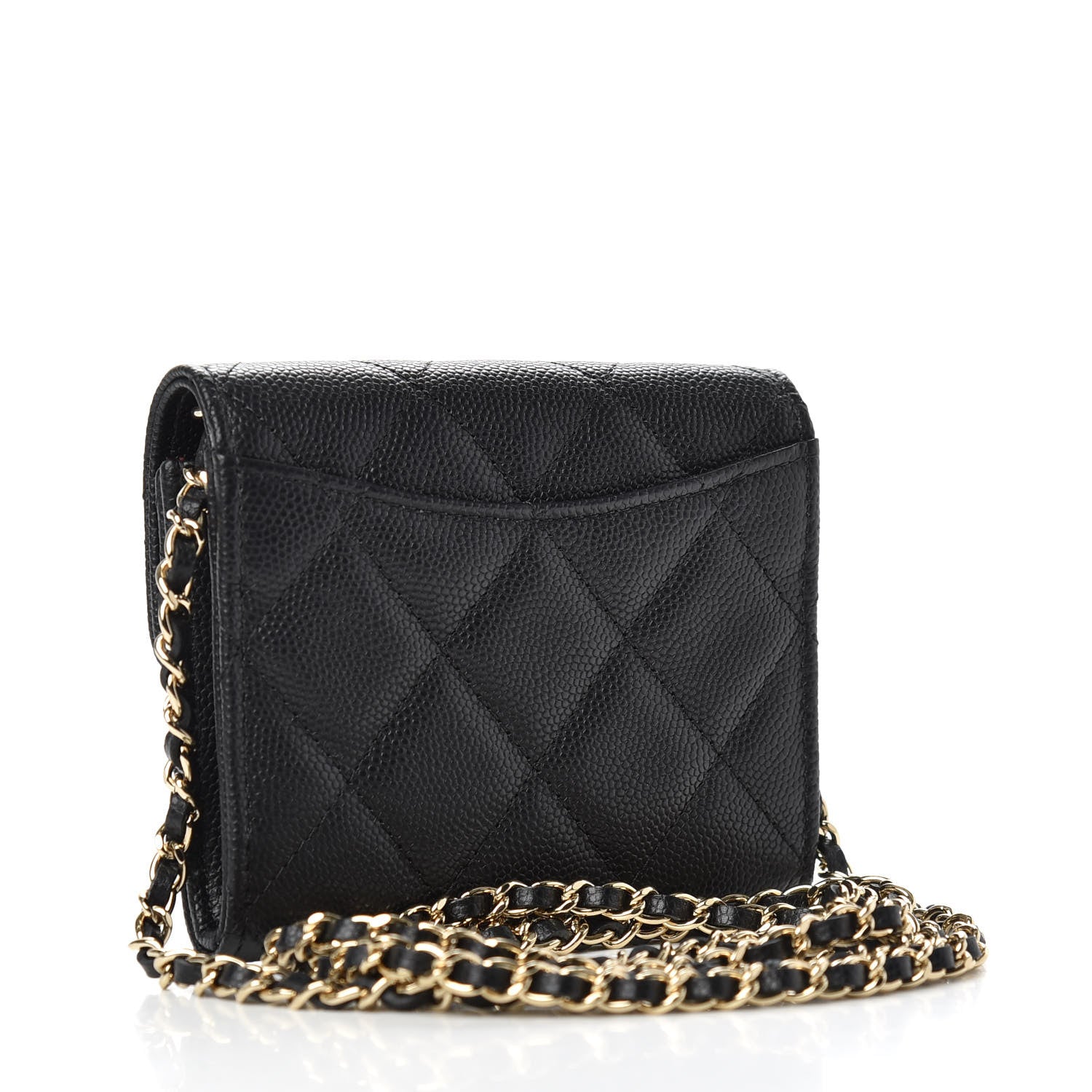 Chanel Caviar Quilted Flap Card Holder On Chain Black 3 of 9
