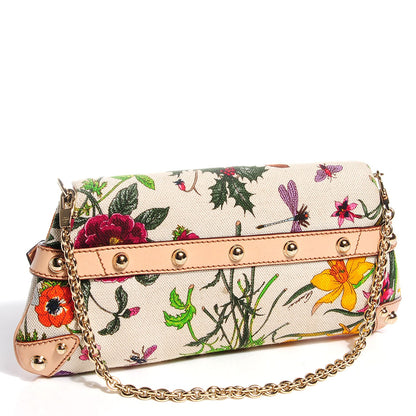 Gucci Canvas Flora Floral Horsebit Clutch 3 of 7