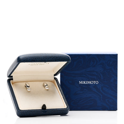 Mikimoto Sterling Silver Akoya Pearl Screw Back Earrings 5 of 5